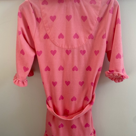 Betsey Johnson Robe hearts orange pink ruffle frills cute y2k bathrobe soft - Picture 5 of 6